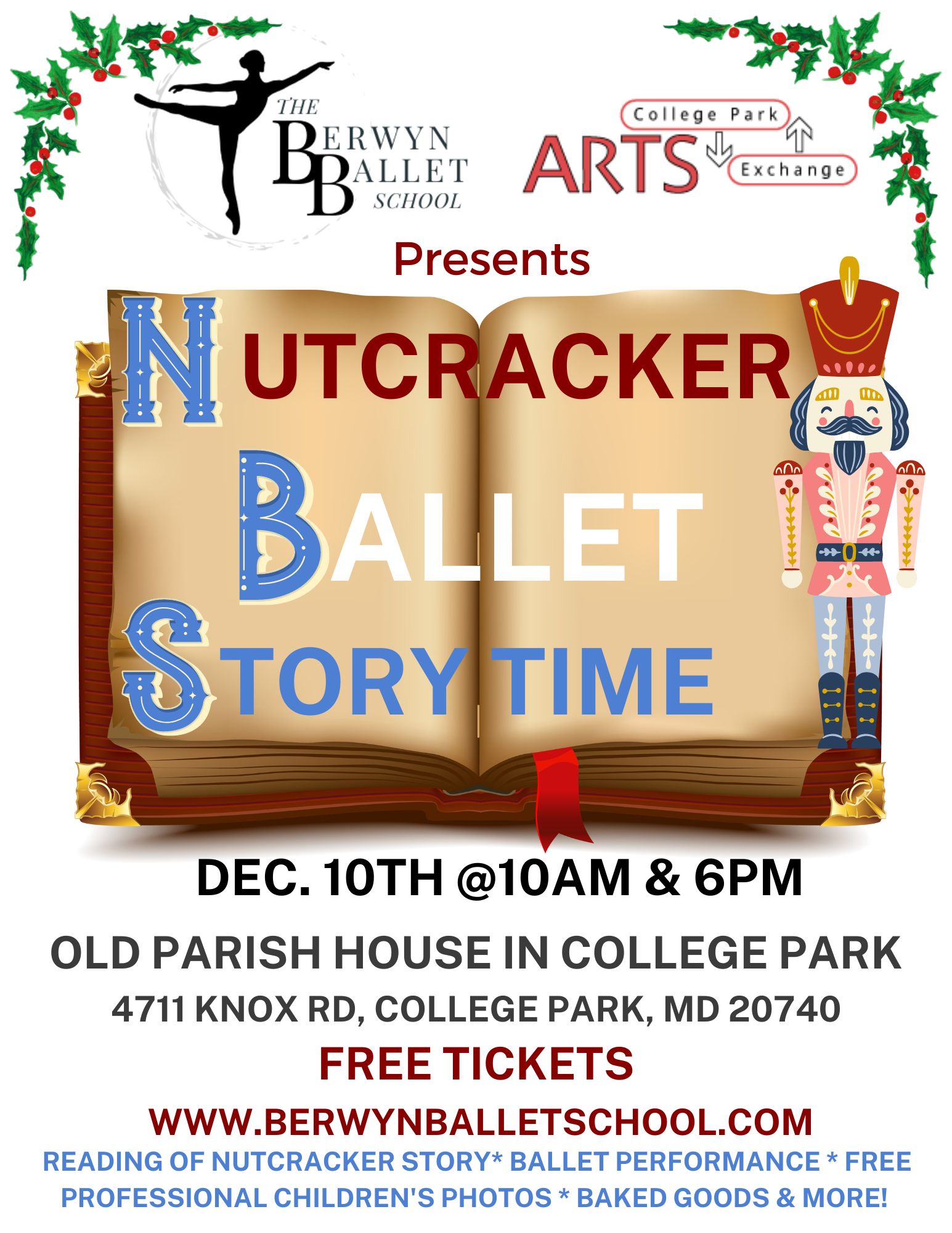 Nutcracker Ballet Story Time College Park Arts Exchange
